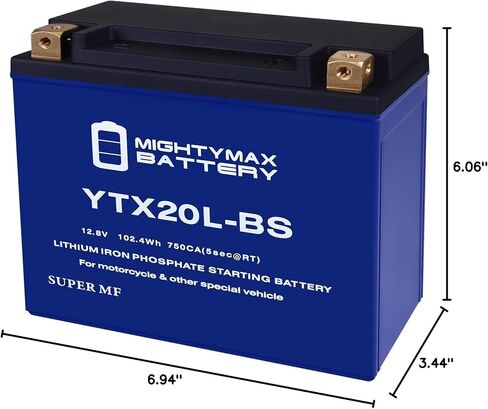 Mighty Max Battery YTX20L-BS Lithium Replacement Battery compatible with Harley-Davidson FXDLI Dyna Low Rider 04-06 in Saudi Arabia