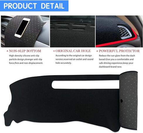 غطاء لوحة القيادة لوحة لوحة القيادة متوافقة مع Chevy Blazer 1998-2005 GMC S10 Sonoma 1998-2004 Jimmy 1998-2001 واقي غطاء لوحة القيادة (زخرفة سوداء) in Saudi Arabia