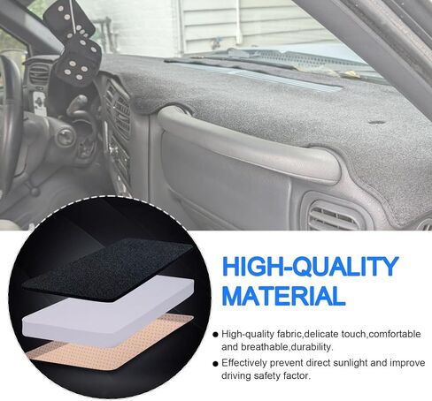غطاء لوحة القيادة لوحة لوحة القيادة متوافقة مع Chevy Blazer 1998-2005 GMC S10 Sonoma 1998-2004 Jimmy 1998-2001 واقي غطاء لوحة القيادة (زخرفة سوداء) in Saudi Arabia
