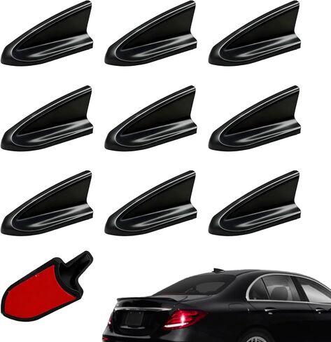 Shark Fin Diffuser Kit, Universal Air Vortex Generator Spoiler Wing for Car Roof, Noise Drag Reduction Self-Adhesive Fins Fit for Cars Trucks SUVs Car Exterior Deco Accessories (Black, 10PCS) in Kuwait