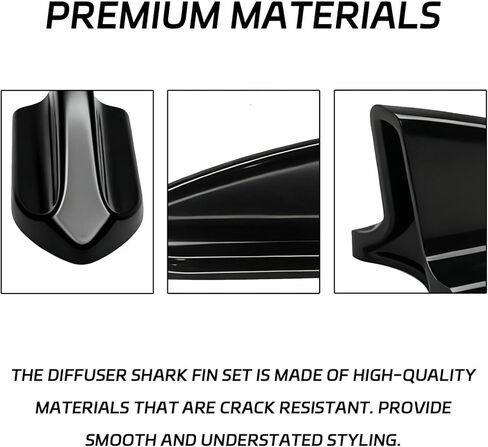 Shark Fin Diffuser Kit, Universal Air Vortex Generator Spoiler Wing for Car Roof, Noise Drag Reduction Self-Adhesive Fins Fit for Cars Trucks SUVs Car Exterior Deco Accessories (Black, 10PCS) in Kuwait