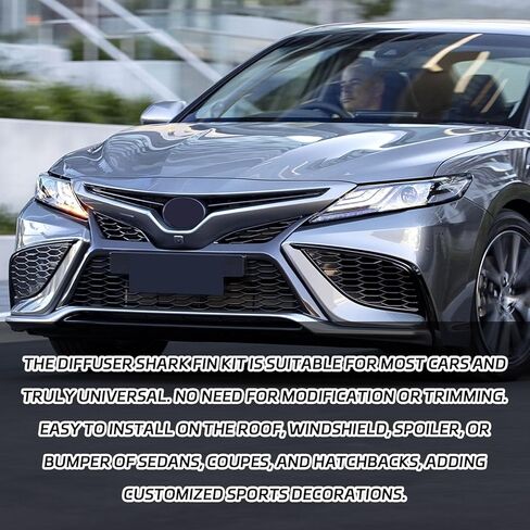 Shark Fin Diffuser Kit, Universal Air Vortex Generator Spoiler Wing for Car Roof, Noise Drag Reduction Self-Adhesive Fins Fit for Cars Trucks SUVs Car Exterior Deco Accessories (Black, 10PCS) in Kuwait