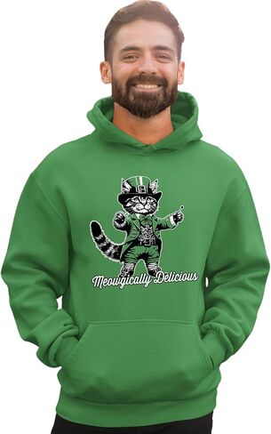 Go All Out Meowgically Delicious Funny Cat St. Patricks Day Gift Mens Sweatshirt Hoodie in Saudi Arabia
