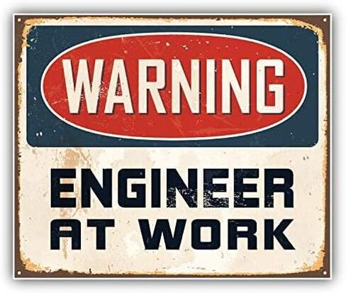 Warning Engineer at Work Vintage Metal Sign Round Metal 0.75" Lapel Pin Hat Shirt Pin Tie Tack Pinback in Saudi Arabia