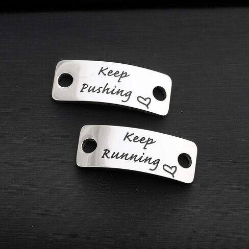 ENSIANTH Trainer Tags Gift for Runner Keep Running Keep Pushing Shoe Lace Tag Fitness Gym Gift Inspirational Gift for Girls in Saudi Arabia