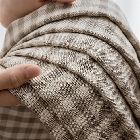 لوحتان من ستائر المزرعة المدفوعة بطول 96 بوصة من مزيج القطن والكتان وألواح ستائر من القماش القطني لغرفة المعيشة وغرفة النوم نصف ستائر جيب قضيب حجب الضوء، كل منها W52 × L96 بوصة in Kuwait