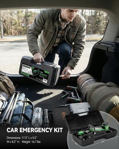 10 قطع من أطقم رافعة السيارة، رافعة مقصية بسعة 2 طن (4409 رطل)، مجموعات تغيير الإطارات مع مقبض بسقاطة ومفتاح ربط، للسيارات/SUV/MPV in Kuwait