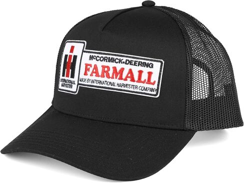 Case IH Black McCormick Deering Farmall Logo Mesh Back Trucker Hat FIH5BM in Kuwait