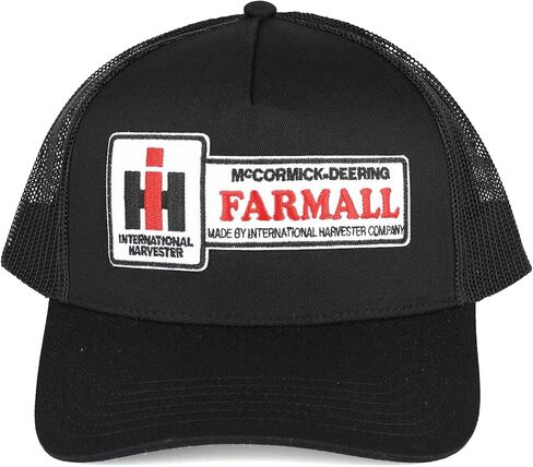Case IH Black McCormick Deering Farmall Logo Mesh Back Trucker Hat FIH5BM in Kuwait