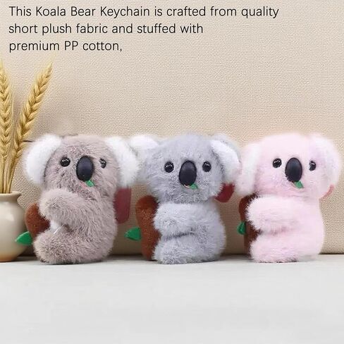 Adorable Koala Keychain Plush Cute Plush Koala Bear Key Ring for Backpack Keys Wallet Car Keychain in Kuwait