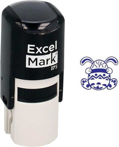 ExcelMark Easter Rubber Stamp - Easter Bunny Stamp - Blue Ink in Saudi Arabia