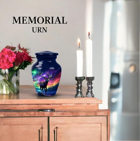 Deer Urn for Adult Male - Memorial Urn for Ashes for Women & Men - Deer Mini Keepsake Urns for Human Ashes - Small Urns for Mom & Dad - Memorial Keepsakes for Adults 3 Inch in Saudi Arabia