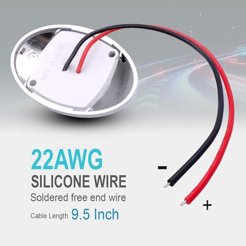 [Pack of 8] 3 Inch Red LED 12V DC Flush Mount Oval Side Marker Light for Trailer RV Pickup Tow Tractor Truck SMD with Chrome Bezel Q0 in Kuwait