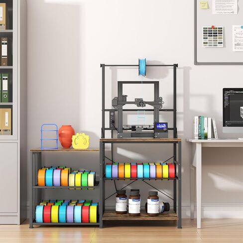 طاولة طابعة Aquzee ثلاثية الأبعاد مع مساحة تخزين للشعيرات، حامل طابعة ثلاثية الأبعاد W51*D23.6، رف تخزين للطابعة ثلاثية الأبعاد للخدمة الشاقة، منفذ طاقة واحد للطباعة ثلاثية الأبعاد، استوديو ورشة العمل المكتبية، لملحقات الطابعة ثلاثية الأبعاد in Kuwait