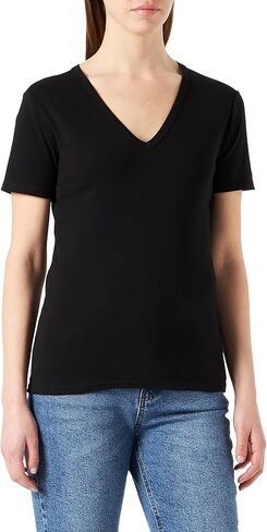 Petit Bateau Women's Iconic Cotton V-Neck T-Shirt Black Style A03ZM Sizes XXS-XL in Kuwait