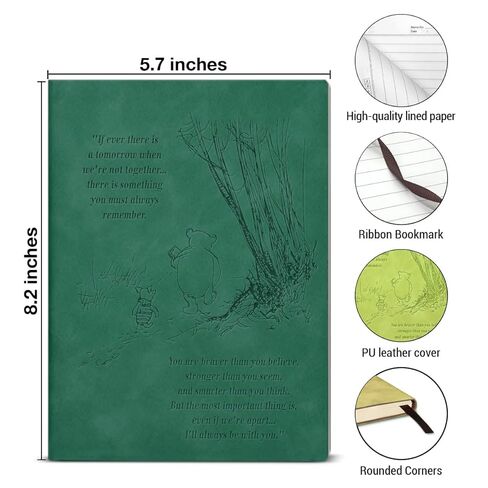 160 Pages Classic Pooh Bear Journal Notebook - If Ever There is a Tomorrow When We're Not Together Quote Writing Notebook Gift for Son, Daughter, Niece, Nephew, Sister, Brother, Friends in Saudi Arabia