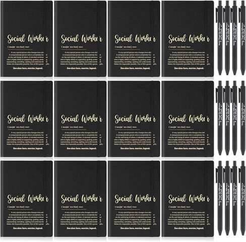 Supervitae 24 Set Social Worker Gifts Bulk, A6 Inspirational Notebooks with Ballpoint Pens, Employee Appreciation Thank You Gifts for Volunteers Coworkers Nurses Retirement(Vibrant Color) in Saudi Arabia