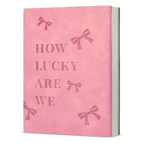 Pink Coquette Bow Journal for Women Cute How Lucky Are We Notebook Preppy Aesthetic Journal Notebook in Saudi Arabia