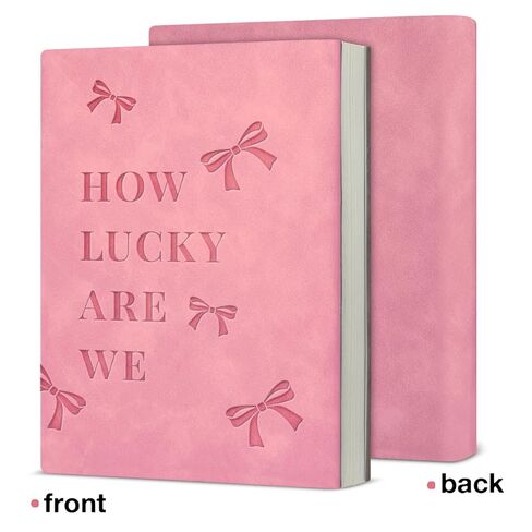 Pink Coquette Bow Journal for Women Cute How Lucky Are We Notebook Preppy Aesthetic Journal Notebook in Saudi Arabia