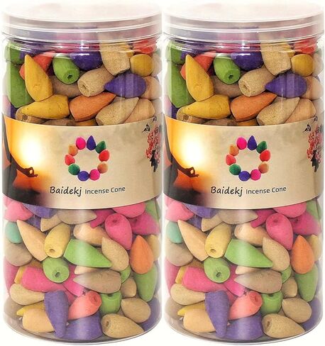 600 pcs Backflow Incense Cones for Waterfall Mixed Natural Scents Cone Incense for Meditation Relax in 2 Bottles in Kuwait