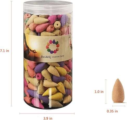 600 pcs Backflow Incense Cones for Waterfall Mixed Natural Scents Cone Incense for Meditation Relax in 2 Bottles in Kuwait