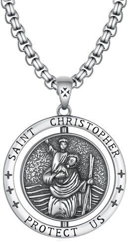 Virgin Mary Necklace 925 Sterling Silver Virgen De Guadalupe Necklace Amulet Necklace for Men Protection Jewelry for Men Women in Kuwait