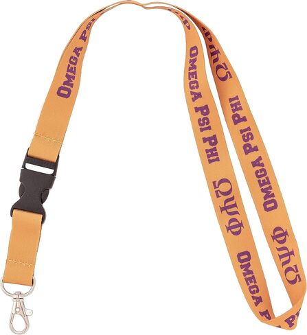 صبار الصحراء أوميغا Psi Phi Lanyard Fraternity Divine 9 OPP مفاتيح السيارة معرف شارة حامل سلاسل المفاتيح مشبك الانفصال المفاجئة (الحبل - B - الذهب) in Saudi Arabia