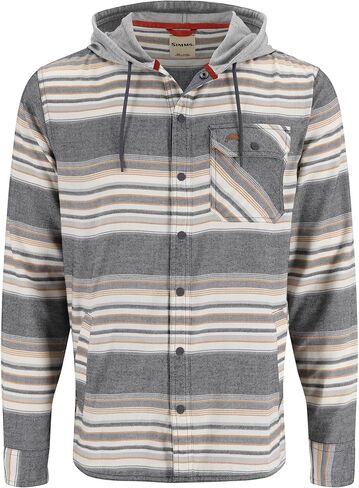 Simms M'S SANTEE FLANNEL HOODY أسود/سليت BLNKT STRP L in Saudi Arabia