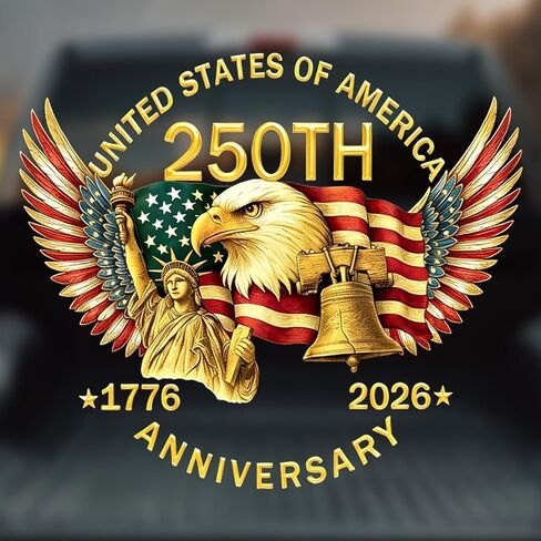 2PCS America 250th Anniversary Car Window Decal Sticker，1776-2026 American Independence Commemorative Sticker，America 250 Merchandise Bumper Stickers for Car, Pickup Truck, SUV (Eagle Wings) in Saudi Arabia