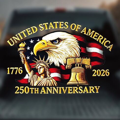 2PCS America 250th Anniversary Car Window Decal Sticker，1776-2026 American Independence Commemorative Sticker，America 250 Merchandise Bumper Stickers for Car, Pickup Truck, SUV (Eagle Wings) in Saudi Arabia