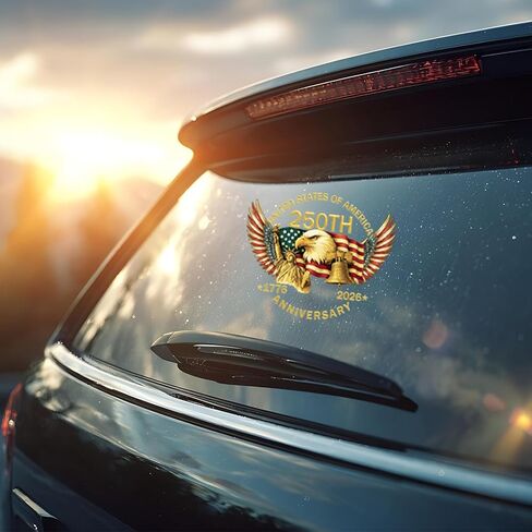 2PCS America 250th Anniversary Car Window Decal Sticker，1776-2026 American Independence Commemorative Sticker，America 250 Merchandise Bumper Stickers for Car, Pickup Truck, SUV (Eagle Wings) in Saudi Arabia