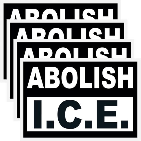 4 قطع ملصق Abolish ICE Rally Bumper - ملصق Fuck ICE No Human غير قانوني، للسيارات والشاحنات والنوافذ والكمبيوتر المحمول وملصقات مقاومة للماء in Saudi Arabia