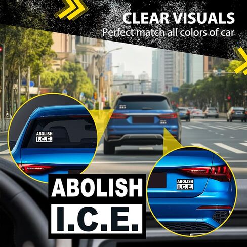 4 قطع ملصق Abolish ICE Rally Bumper - ملصق Fuck ICE No Human غير قانوني، للسيارات والشاحنات والنوافذ والكمبيوتر المحمول وملصقات مقاومة للماء in Saudi Arabia