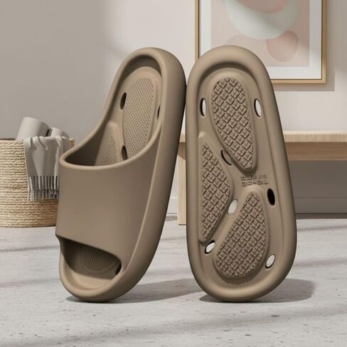 EVA Slide Sandals for Women Men Thick Sole Non-Slip Quick-Dry Shower Shoes with Drain Holes, Comfort Bath Slippers in Saudi Arabia