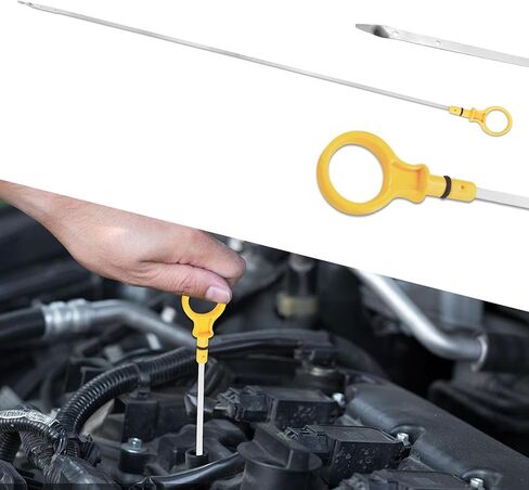 عصا قياس زيت المحرك، عصا غمس الزيت لفحص سائل الزيت، ملحقات السيارة عصا قياس مستوى زيت المحرك المتوافقة مع عصا زيت مؤشر سائل Ford Escape Explorer، تحل محل OEM# CJ5Z-6750-A in Kuwait