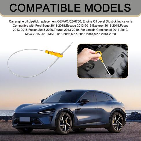 عصا قياس زيت المحرك، عصا غمس الزيت لفحص سائل الزيت، ملحقات السيارة عصا قياس مستوى زيت المحرك المتوافقة مع عصا زيت مؤشر سائل Ford Escape Explorer، تحل محل OEM# CJ5Z-6750-A in Kuwait