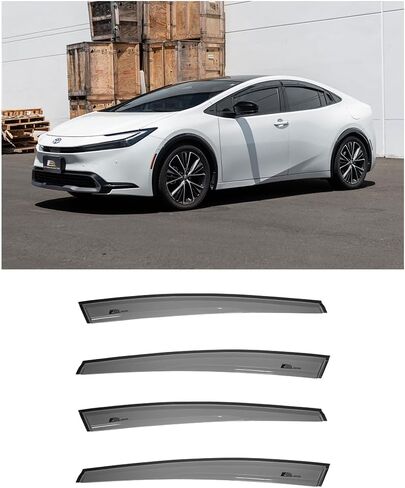 Replacement for 2023-Present Toyota Prius | Prius Prime Models EOS Visors Tape-On JDM Mugen Style Side Vents Window Visor Rain Guard Deflectors in Saudi Arabia
