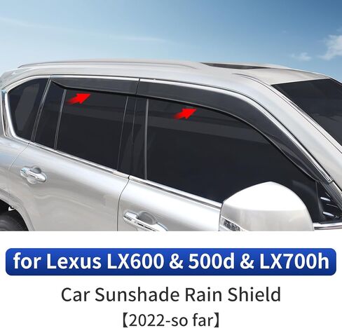 Car Window Visor Suitable for 2024-2026 Lexus Lx600 and Lx500d and Lx700h, Thickened Acrylic Shelter from Rain, Rainproof Ventilation Exterior Modification Accessories in Kuwait