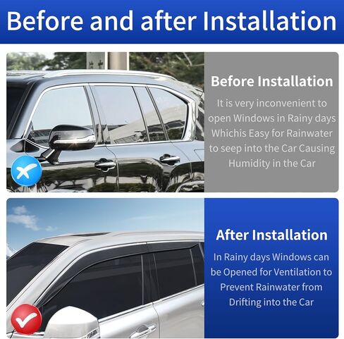 Car Window Visor Suitable for 2024-2026 Lexus Lx600 and Lx500d and Lx700h, Thickened Acrylic Shelter from Rain, Rainproof Ventilation Exterior Modification Accessories in Kuwait