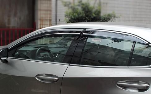 ملحقات السيارة مناسبة لسيارة Lexus UX 200 250h UX200 UX250h 2019-2024 شريط على النافذة واقي المطر (Blakc) 4 قطع غطاء واقي من الشمس مع زخرفة من الفولاذ المقاوم للصدأ 304 in Saudi Arabia
