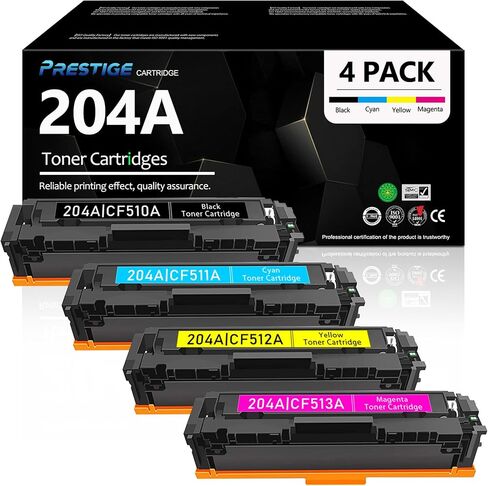 204A Toner Cartridges 4 Pack (High-Yield; with Chip): Compatible Replacement for HP Toner 204A CF510A CF511A CF512A CF513A Work for Color Laserjet Pro MFP M180nw M180n M181fw M154a M154nw Printer Ink in Kuwait