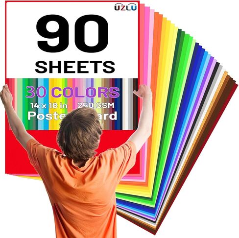 مجموعة ورق بطاقات ملونة 300 ورقة مقاس 8.5 × 11 بوصة، 30 لونًا متنوعًا من ورق البناء، ورق طابعة بطاقات 120 جرام في المتر المربع لسجل القصاصات، والشهادات، والدعوات، وصناعة البطاقات، والحرف اليدوية اليدوية in Kuwait