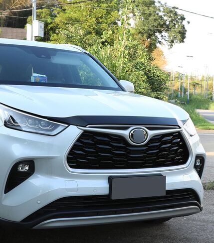 for Highlander Grille Upper Cover Trim Strip, Sporty Front Hood Grille Cover Bonnet Protector for 2020-2025 Toyota Highlander LE, XLE, XSE,Limited, Platinum, Bronze Edition-Glossy Black in Saudi Arabia