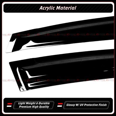 حاجب نافذة أسود ممتاز ثلاثي الأبعاد متموج M Style Aero Sport حاجب حماية من المطر متوافق مع 2024-2026 Subaru Crosstrek in Saudi Arabia