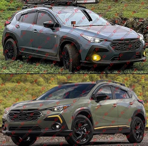 حاجب نافذة أسود ممتاز ثلاثي الأبعاد متموج M Style Aero Sport حاجب حماية من المطر متوافق مع 2024-2026 Subaru Crosstrek in Saudi Arabia