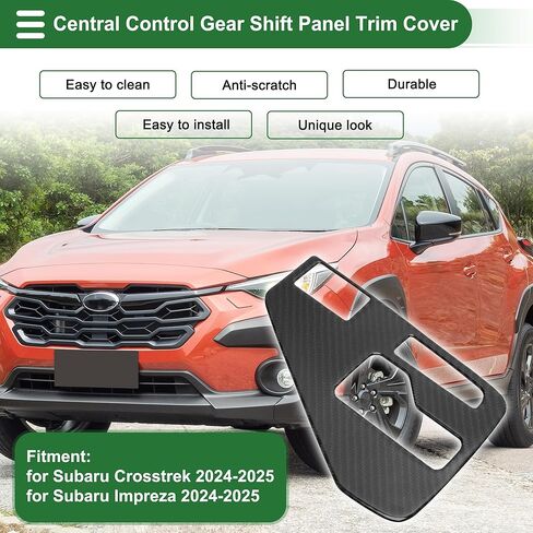 غطاء الكسوة للوحة التحكم المركزية في ناقل الحركة لسوبارو Crosstrek 2024-2025 ملصق لوحة مضاد للخدش من ألياف الكربون باللون الأسود نصف حزمة in Saudi Arabia