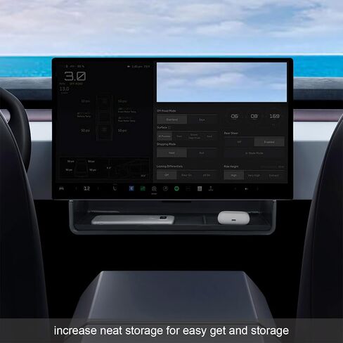 for Tesla Cybertruck Under Screen Storage Center Console Organizer Box with Anti-Slip Silicone Lining for Cybertruck Accessories 2025 2024 in Kuwait