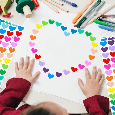 YSHIHE Heart Stickers, 4050 Pieces, 1/2 Inch Mini Colorful Stickers for Kids, Party Favors, Decorating in Kuwait