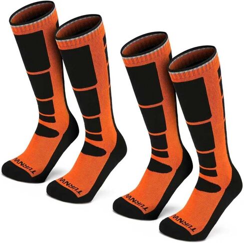 زوجان من جوارب التزلج 85% قطن فوق الساق (OTC) للتزلج والتزلج على الجليد والأنشطة الشتوية الخارجية للبالغين والأطفال in Kuwait