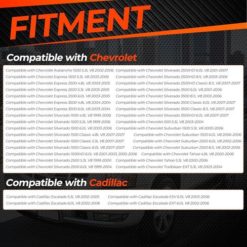 UF-271 Set of 8 Square Ignition Coil & 41-962 Spark Plug and Red Wire Set Compatible with Chevrolet Avalanche Silverado Suburban GMC Hummer H2 Savana 1500 2500 3500 Sierra 1999-2007 12556893 in Kuwait